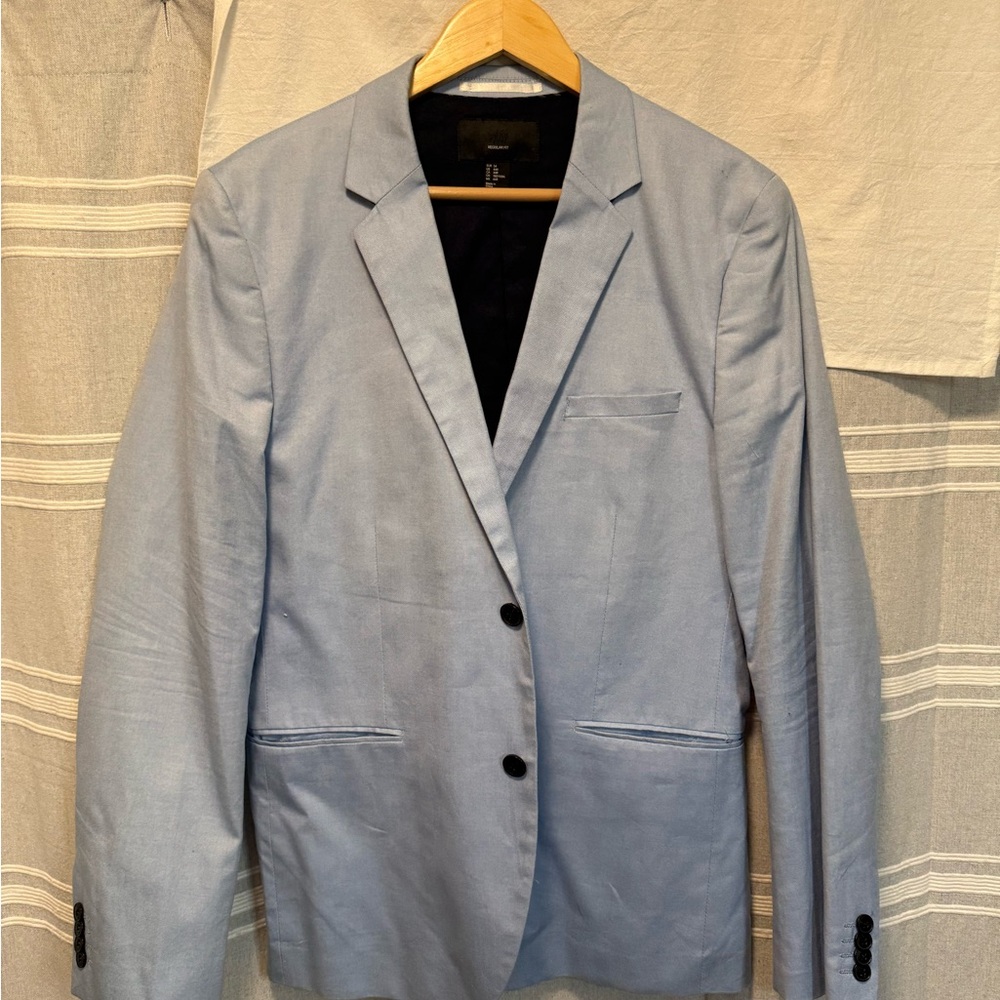 H&M Sky Blue Men's Regular Fit Blazer